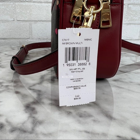 Coach Jes Crossbody In Signature Canvas With Heart Petal Print - Picture 11 of 12